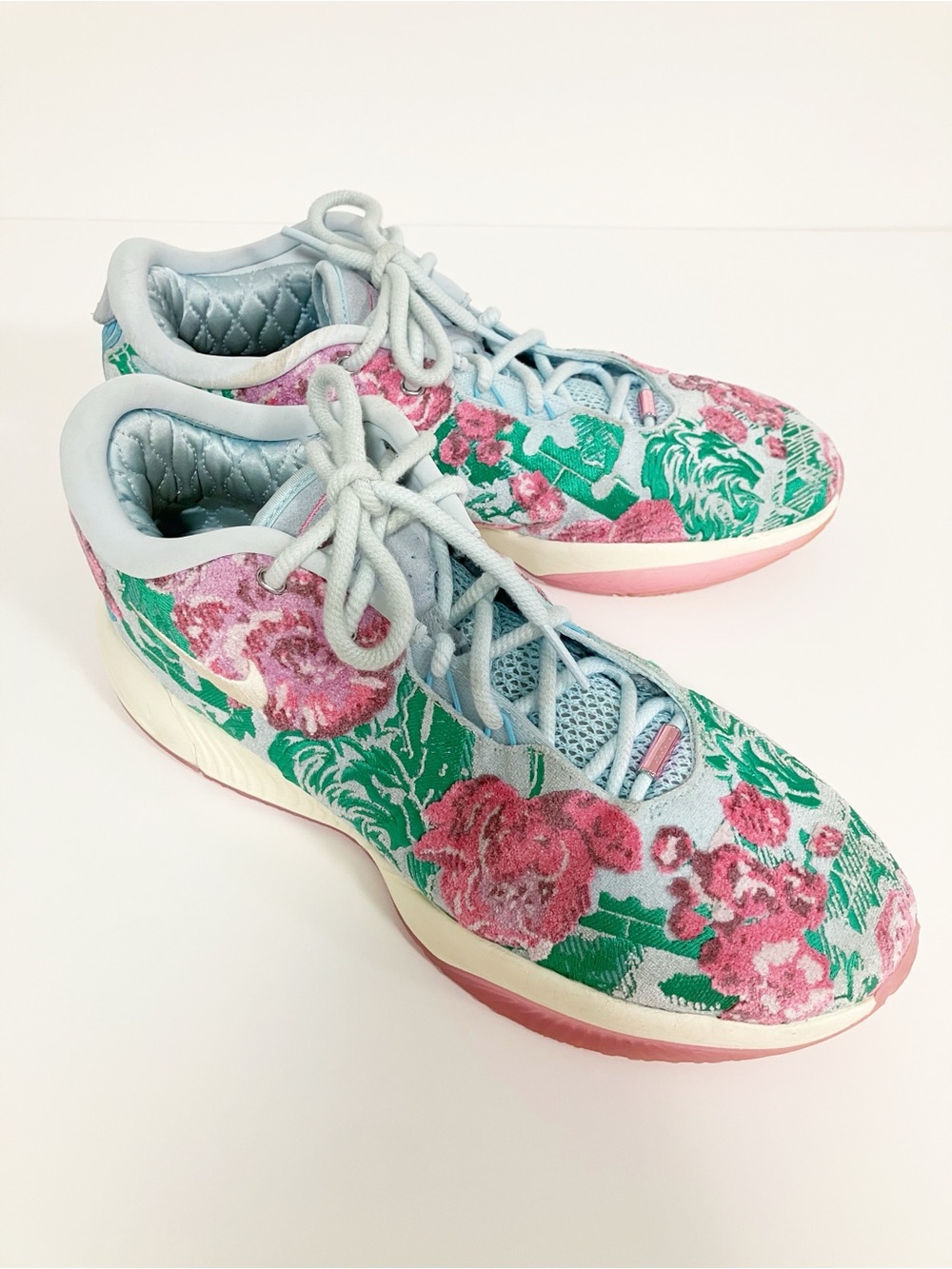 Nike | Blue LeBron Floral Grandmas Couch Sneakers 13 Athletic Basketball Sports